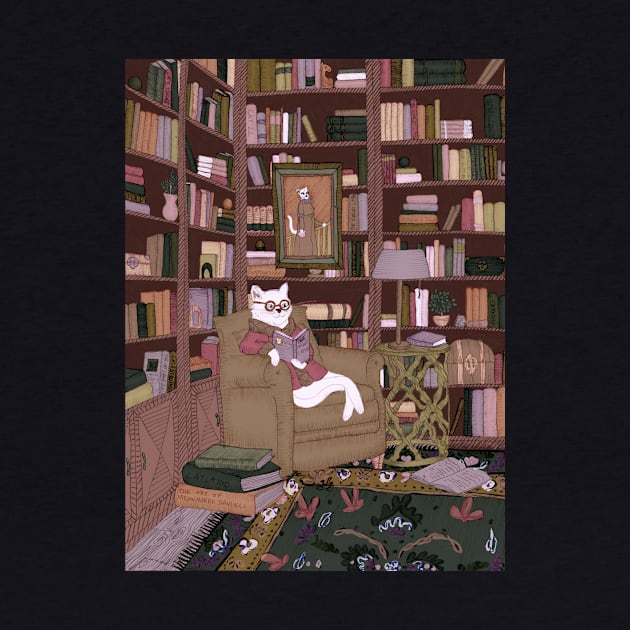 A Gentleman Cat in His Library by ECMazur